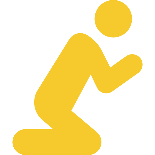 A yellow outline of someone praying